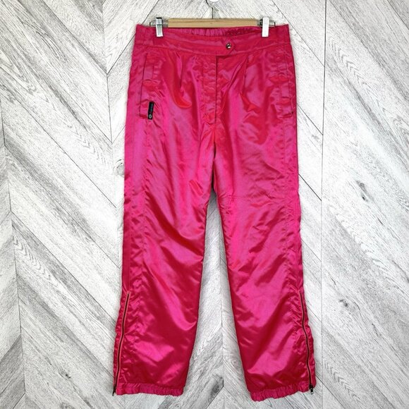 Vintage 90s Neon Fluorescent Pink Ski Jacket Pants Set Women M 10 12 Coltech - Picture 8 of 13